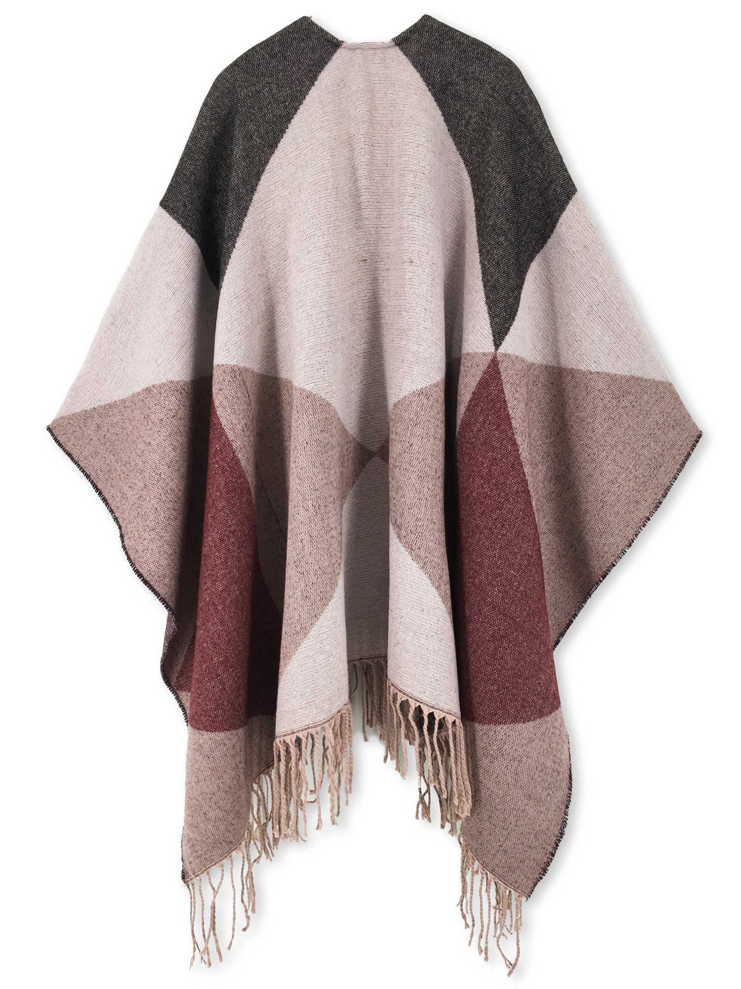 Maroon Triangle Travel Shawl Wrap