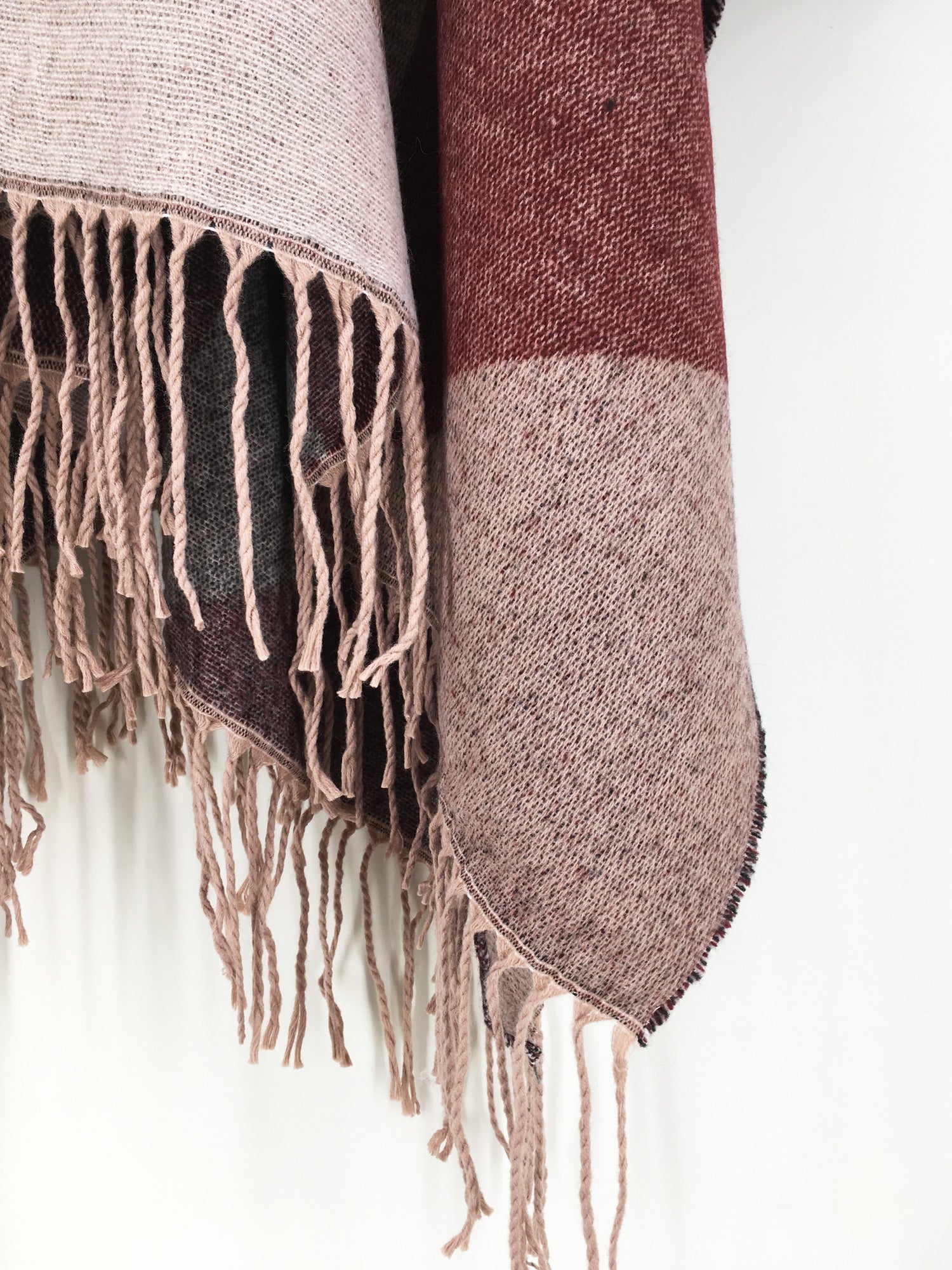Maroon Triangle Travel Shawl Wrap