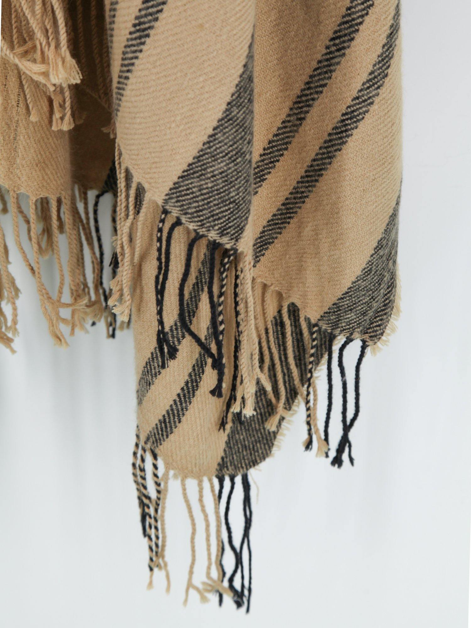 Stripe Fringe Poncho - Shopmossrose