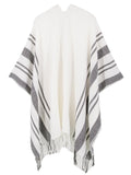 Stripe Fringe Poncho - Shopmossrose