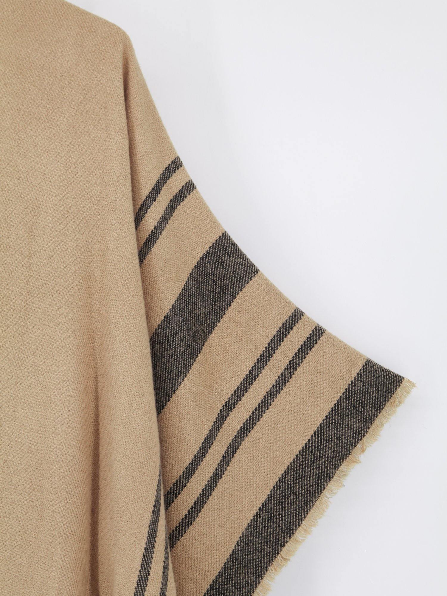 Stripe Fringe Poncho - Shopmossrose