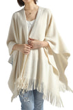 Studded Detail Fringe Knit Wrap - Shopmossrose