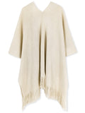 Studded Detail Fringe Knit Wrap - Shopmossrose