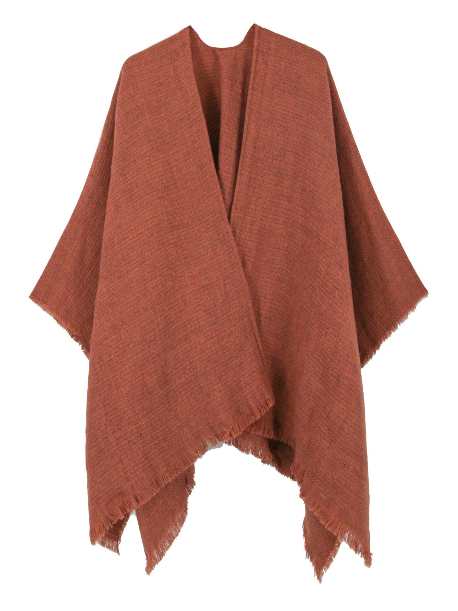 Textured Blanket Poncho - Shopmossrose