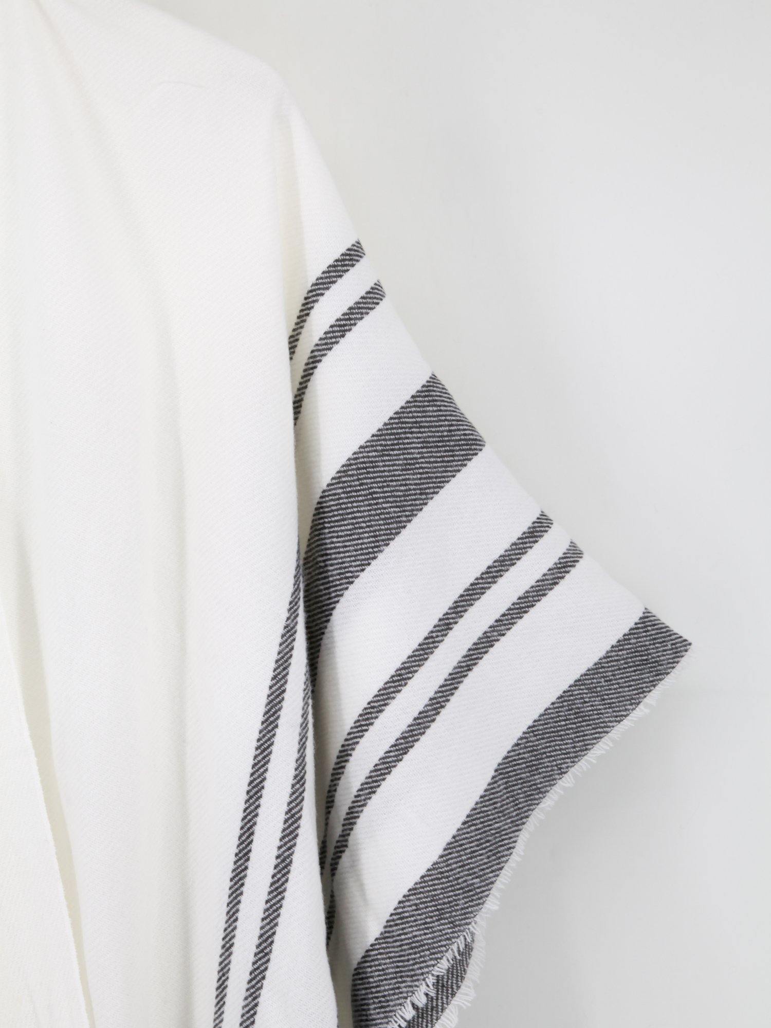 Stripe Fringe Poncho - Shopmossrose