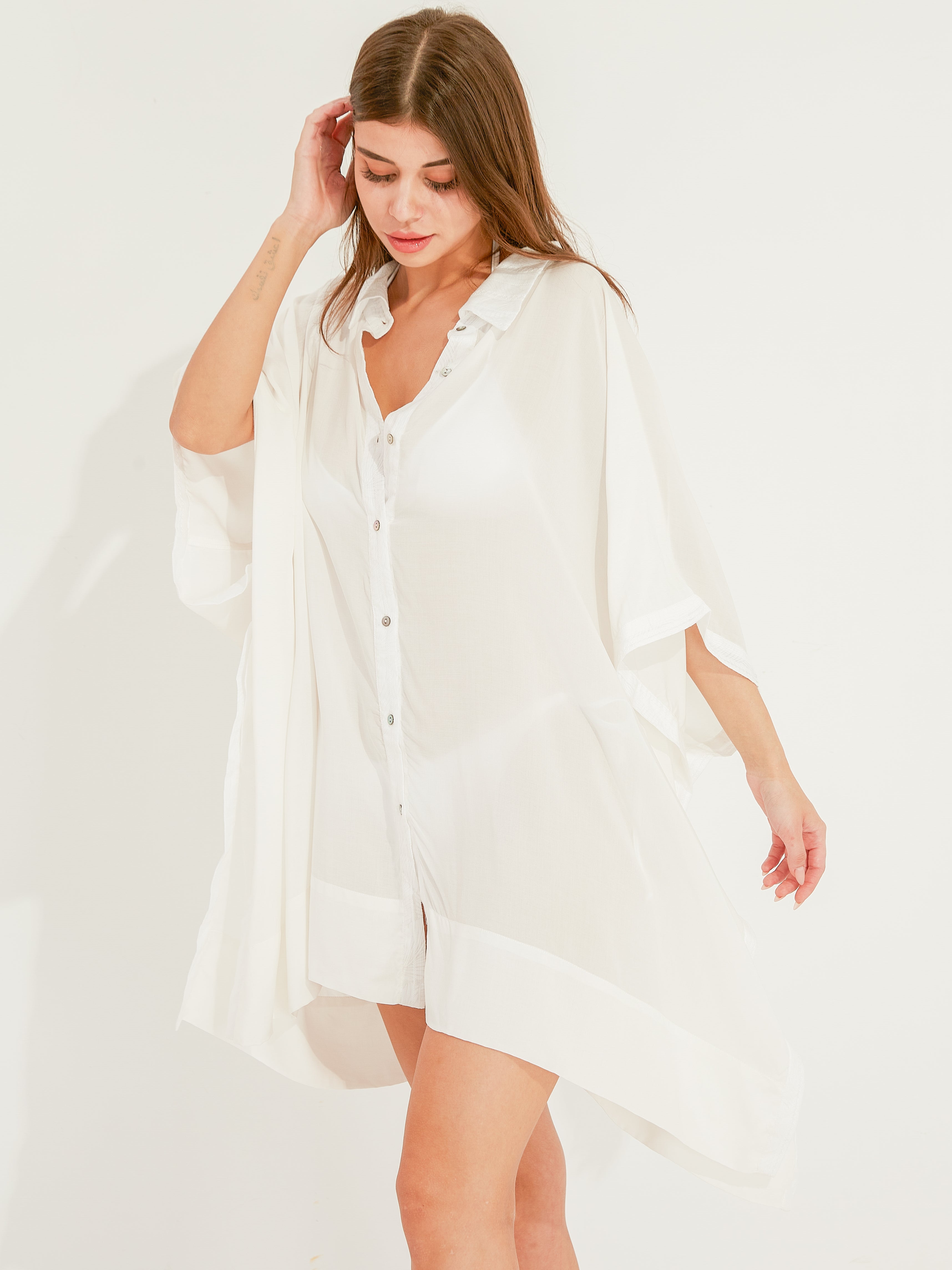 Lace Border Women's Swimsuit Cover Up
