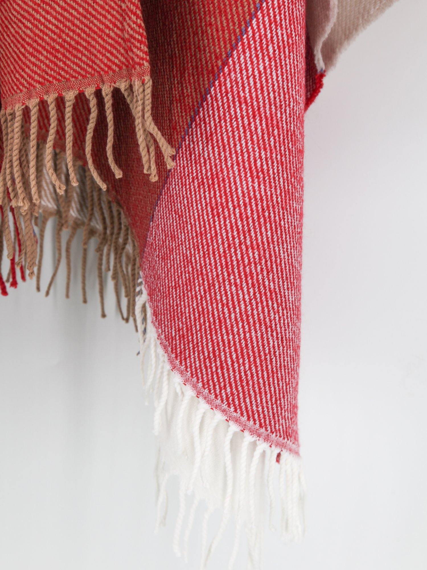 Color Block Blanket Poncho - Shopmossrose