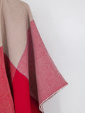 Color Block Blanket Poncho - Shopmossrose