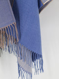 Color Block Blanket Poncho - Shopmossrose