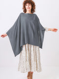 Split Detail Knit Poncho