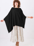 Split Detail Knit Poncho