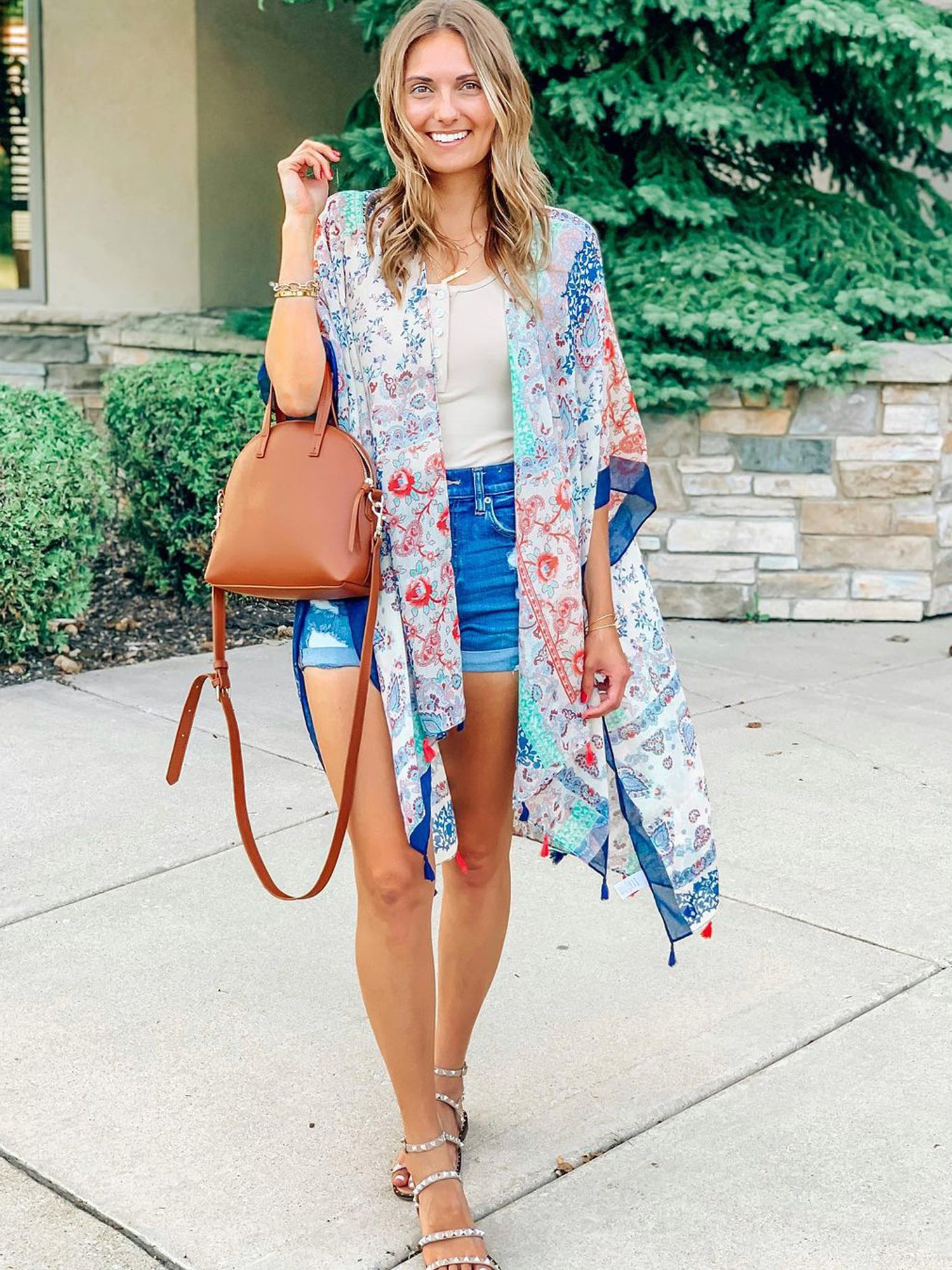 ROW 8 ROW Bohemia Flower Print Kimono