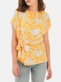 Botanic Printed Side Tie Top - Shopmossrose