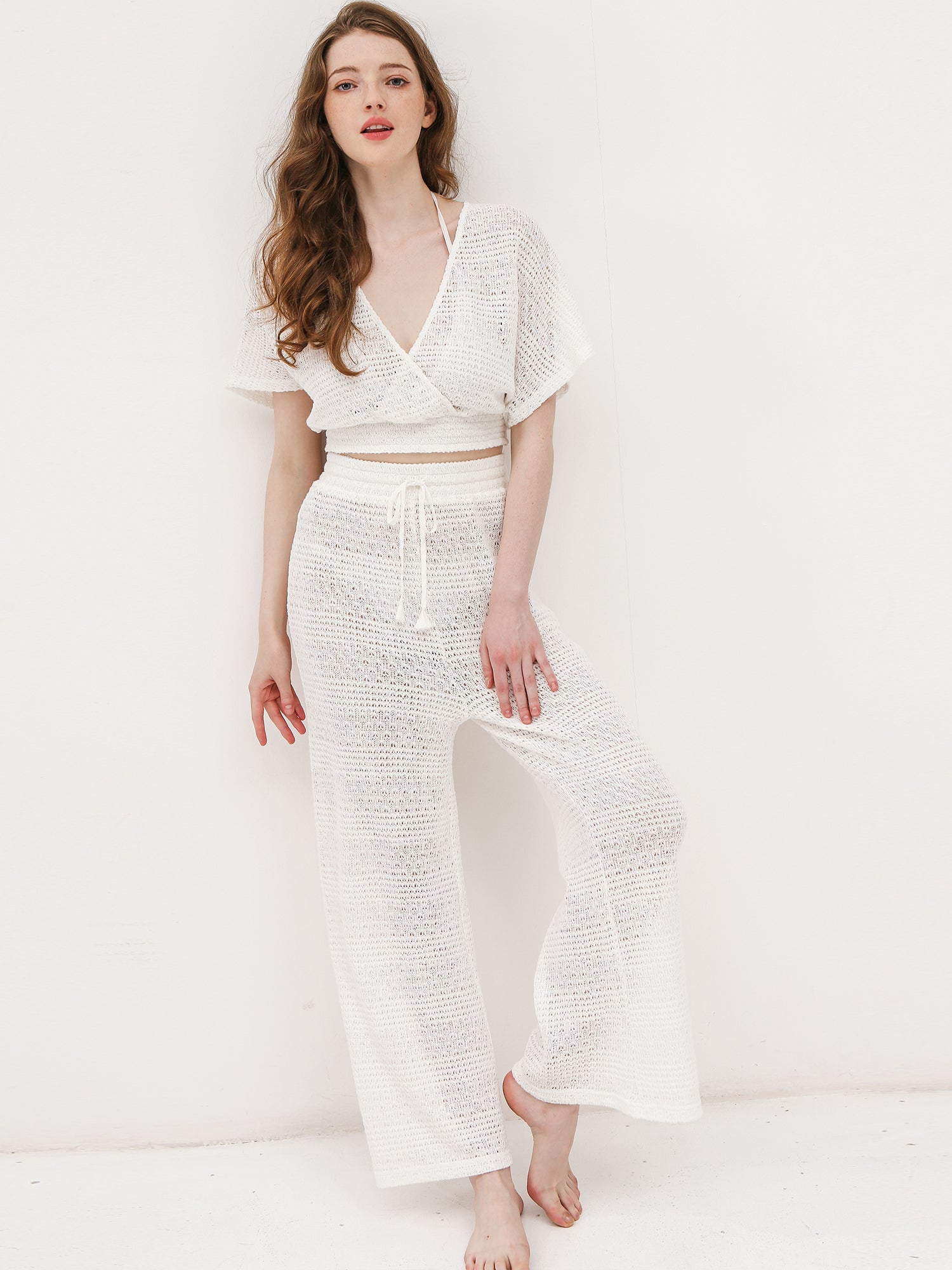 Resort Vibe Crochet Top Cover Pants