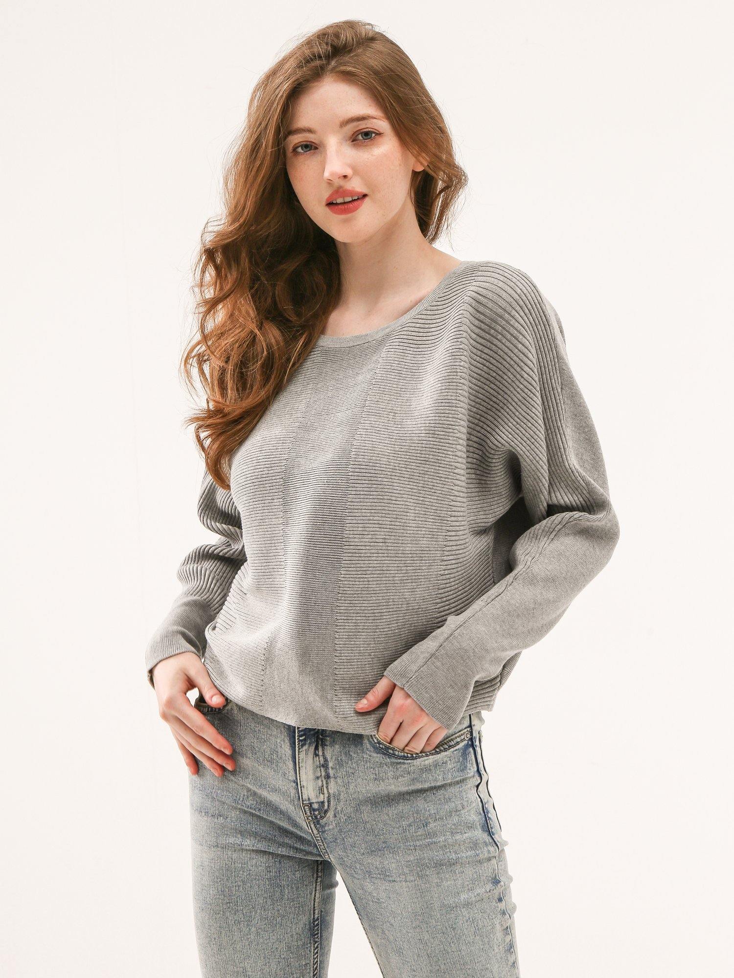 Cozy Ribbed Dolman Sleeve Sweater - Shopmossrose