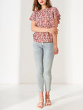 Botanic Garden Ruffle Sleeves Top - Shopmossrose