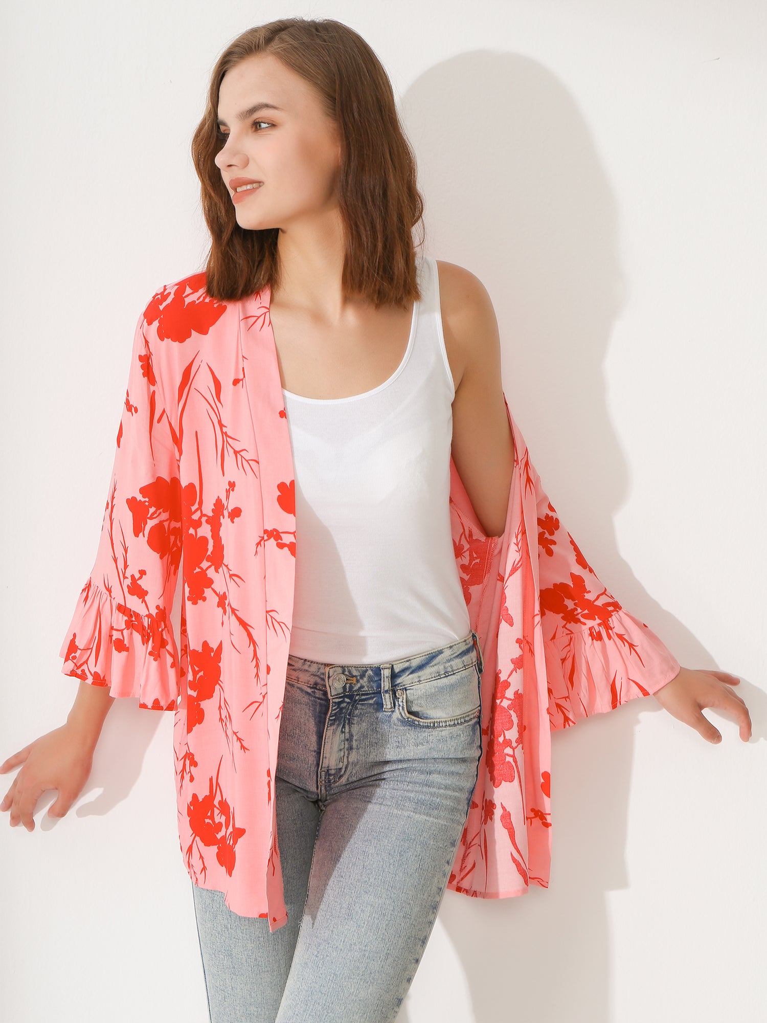 Pink Flora Duster