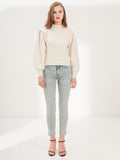 Waythefree Puffed Sleeve Cropped Sweater