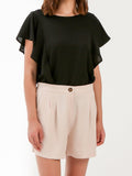 Beige High Rise Shorts - Shopmossrose