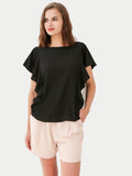 Black Ruffle Sleeves Top - Shopmossrose