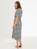 Leopard Print Midi Shirt Dress