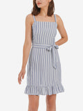 Blue Striped Sleeveless Romper - Shopmossrose