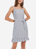 Blue Striped Sleeveless Romper - Shopmossrose