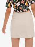 Linen Button Detail Mini Skirt - Shopmossrose