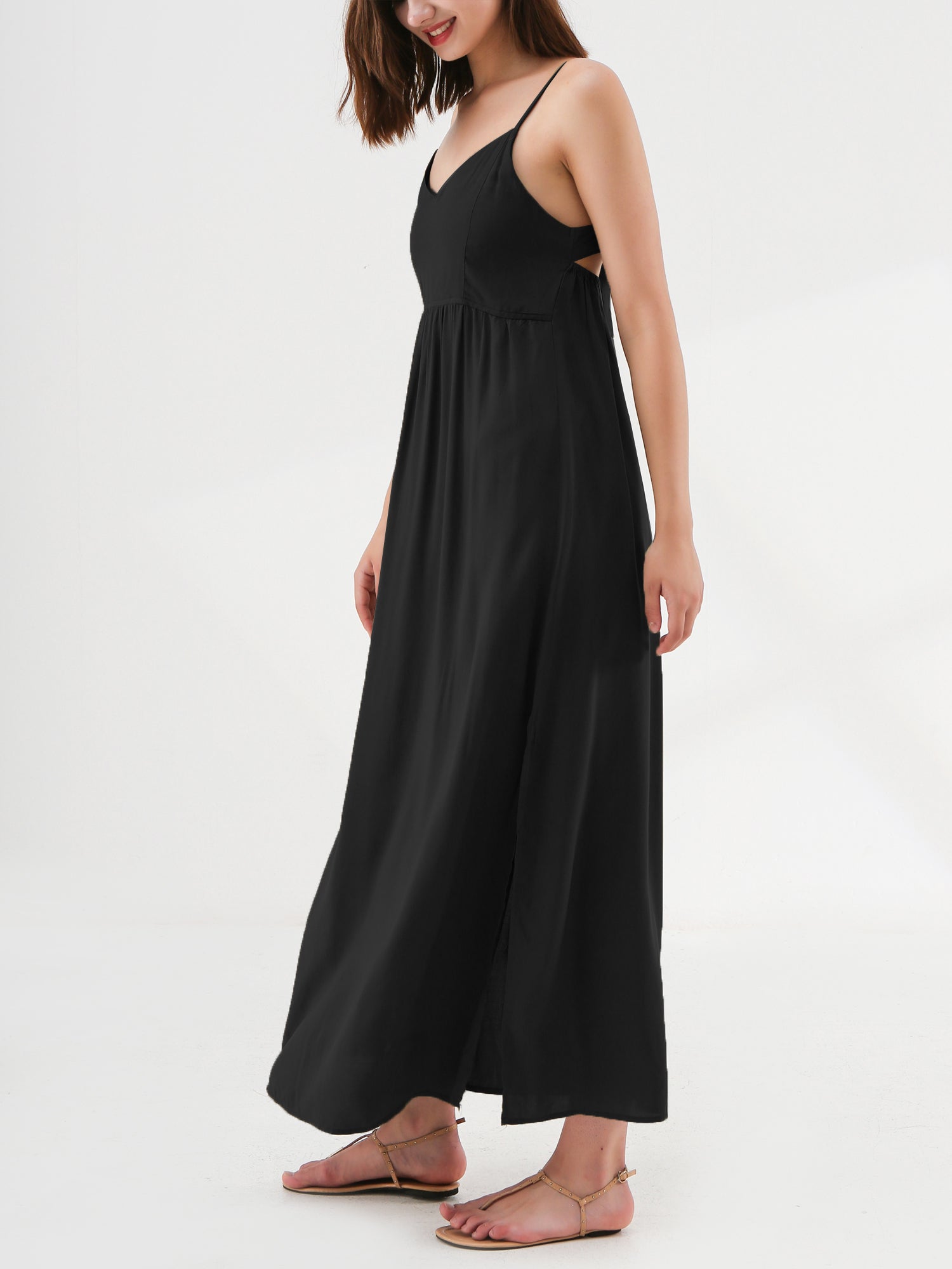 Open Back Maxi Slip Dress