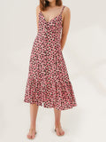 Pink Leopard Midi Slip Dress