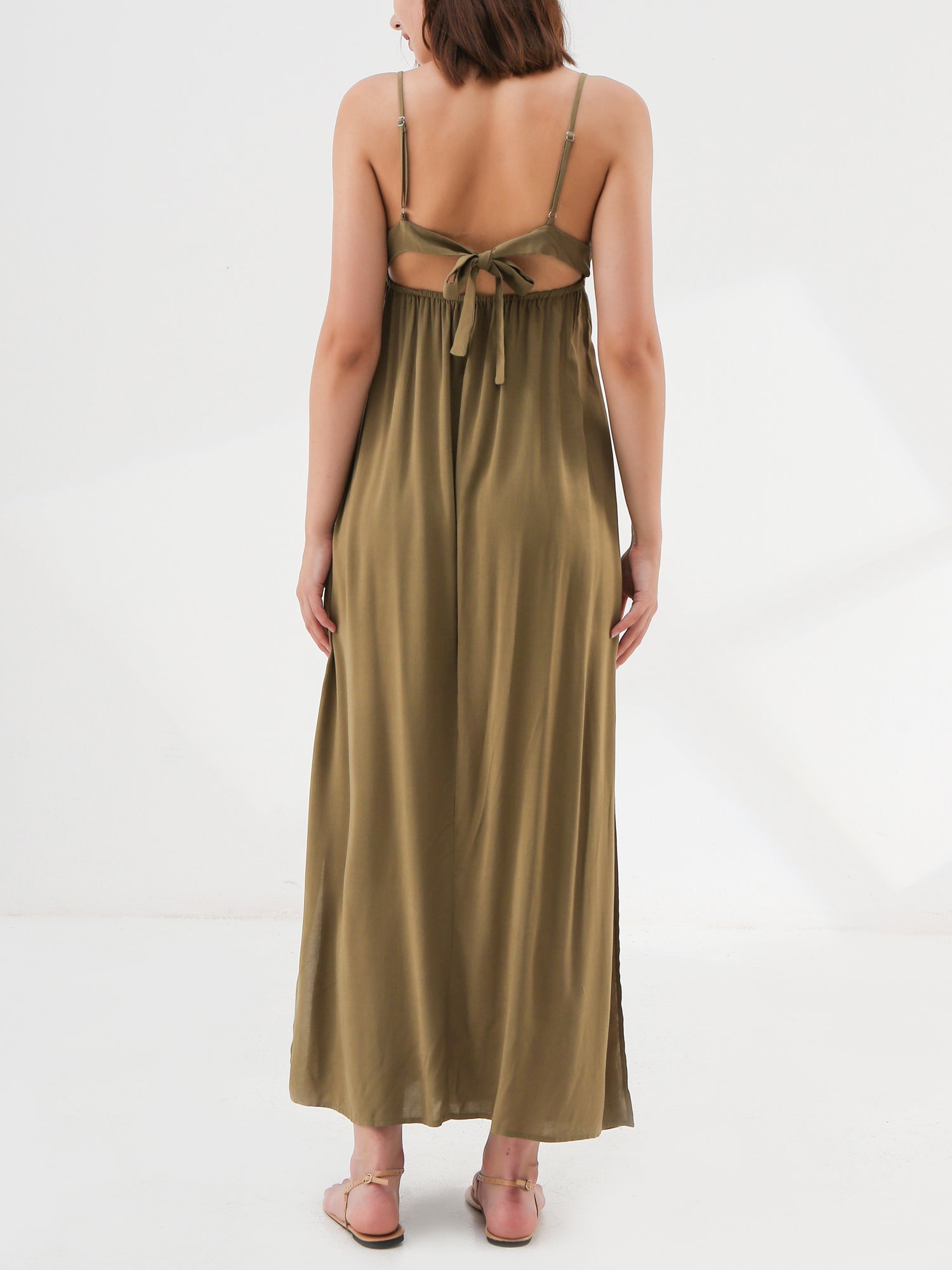 Open Back Maxi Slip Dress