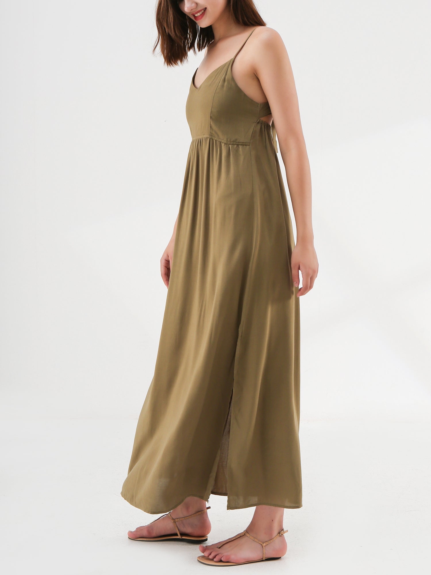 Open Back Maxi Slip Dress