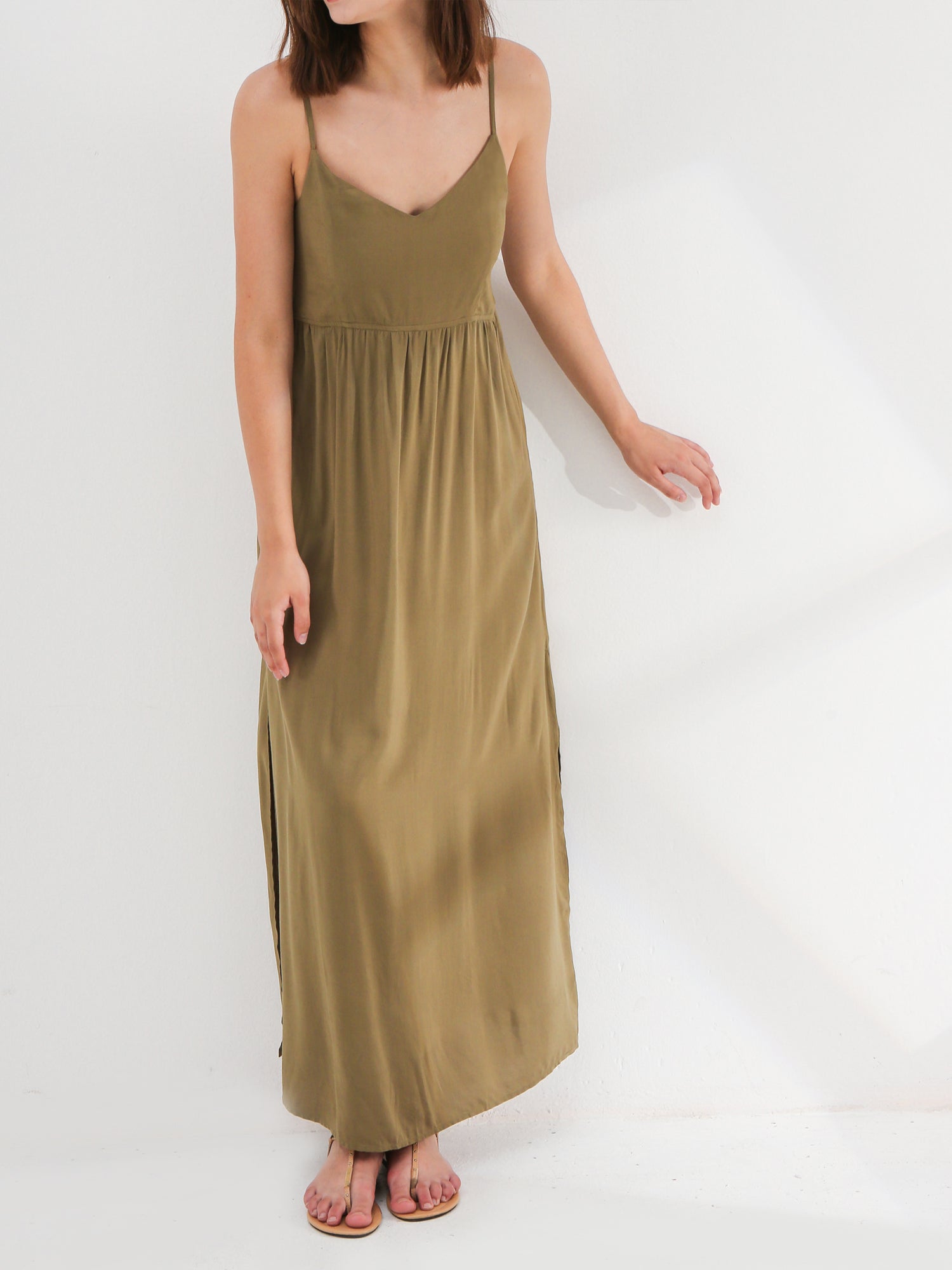 Open Back Maxi Slip Dress