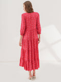 Berry Printed Tiered Maxi Dress - Shopmossrose