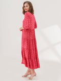 Berry Printed Tiered Maxi Dress - Shopmossrose
