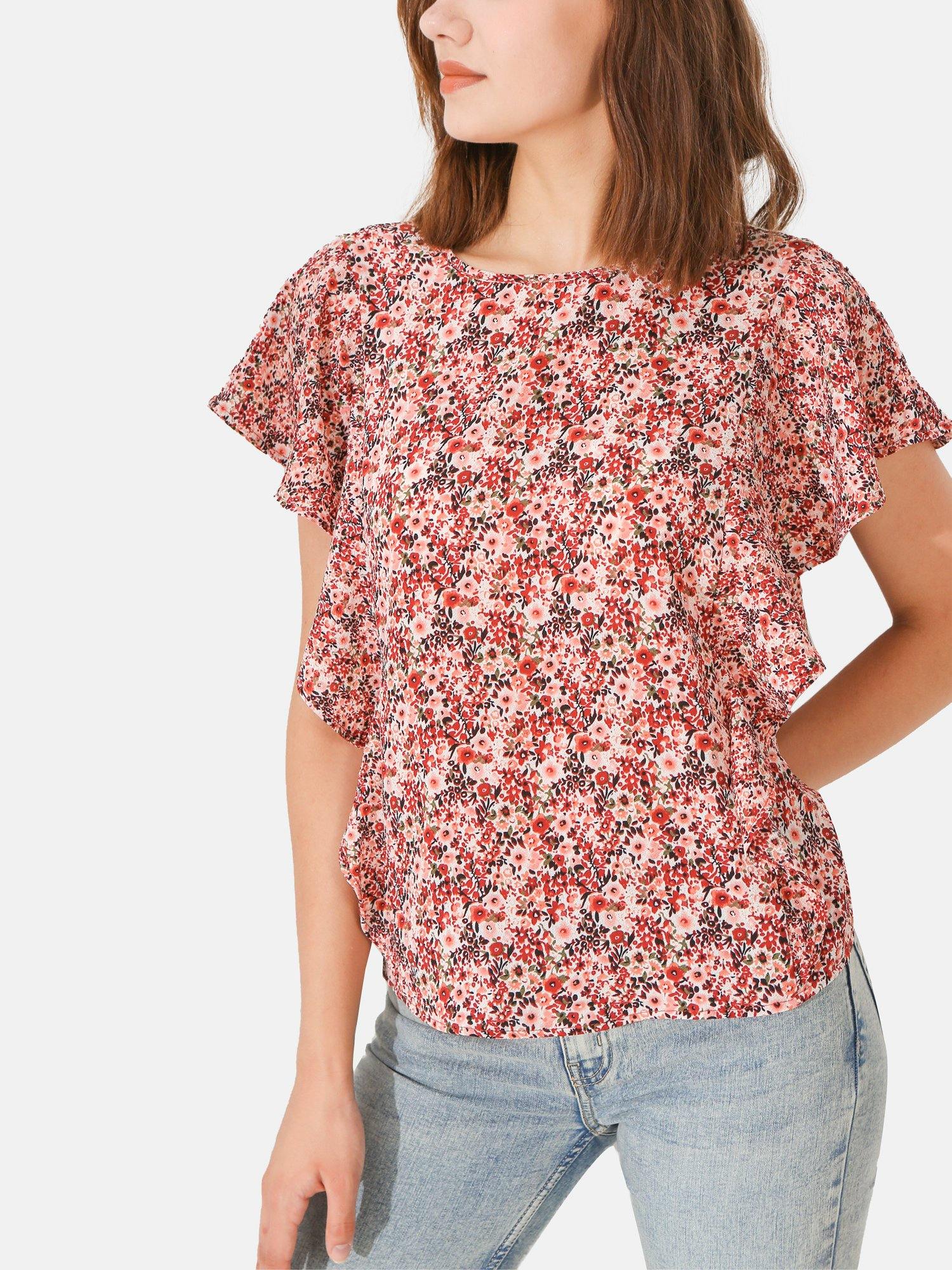 Botanic Garden Ruffle Sleeves Top - Shopmossrose