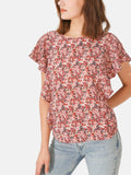 Botanic Garden Ruffle Sleeves Top