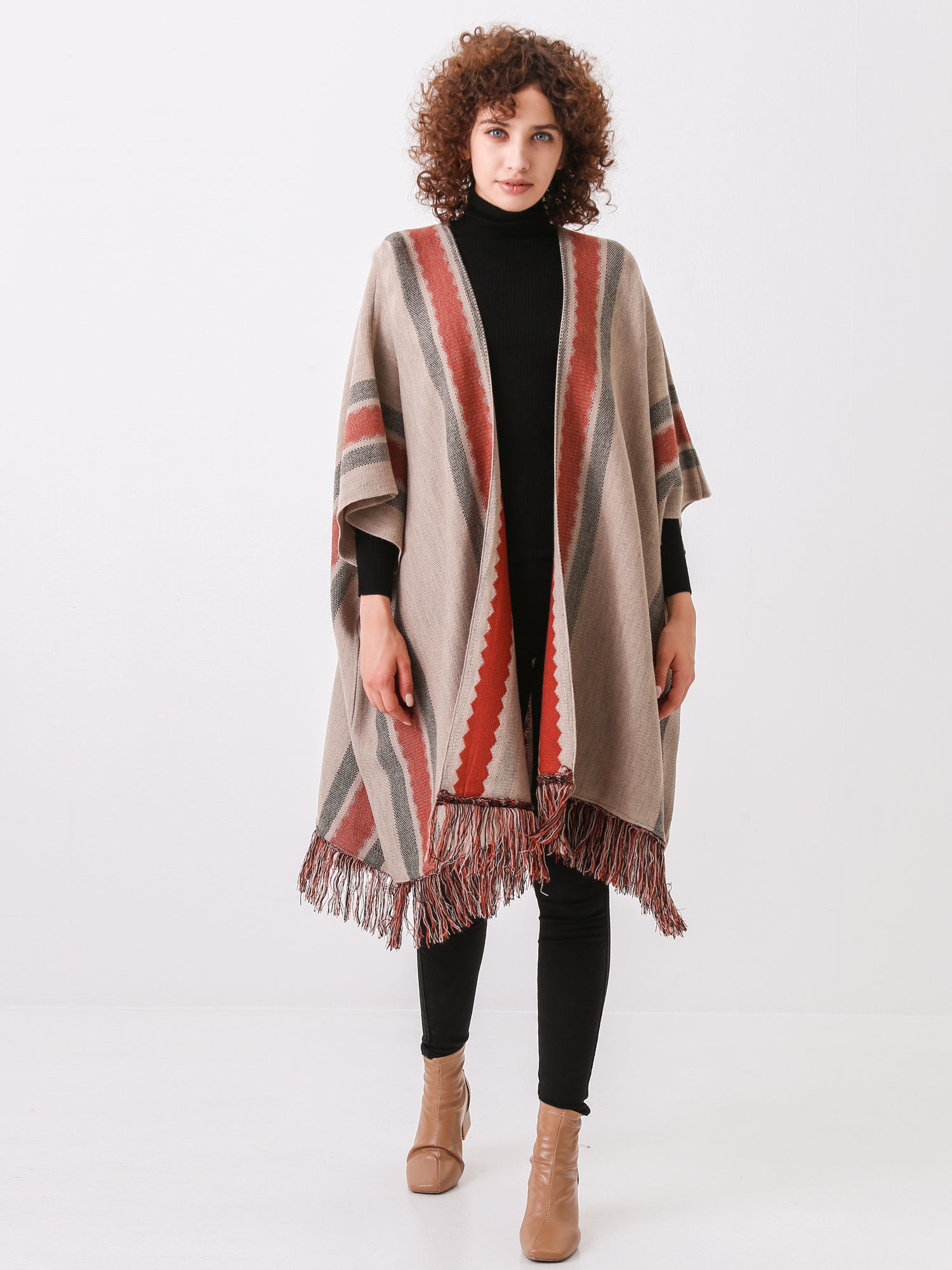 Cobblestone Fringe Jacket Shawl