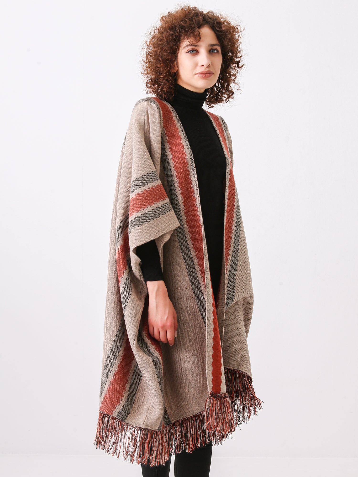 Cobblestone Fringe Jacket Shawl
