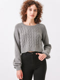 Waythefree Cable Knit Cropped Sweater