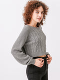 Waythefree Cable Knit Cropped Sweater