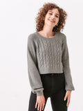 Waythefree Cable Knit Cropped Sweater