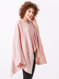 Split Detail Knit Poncho