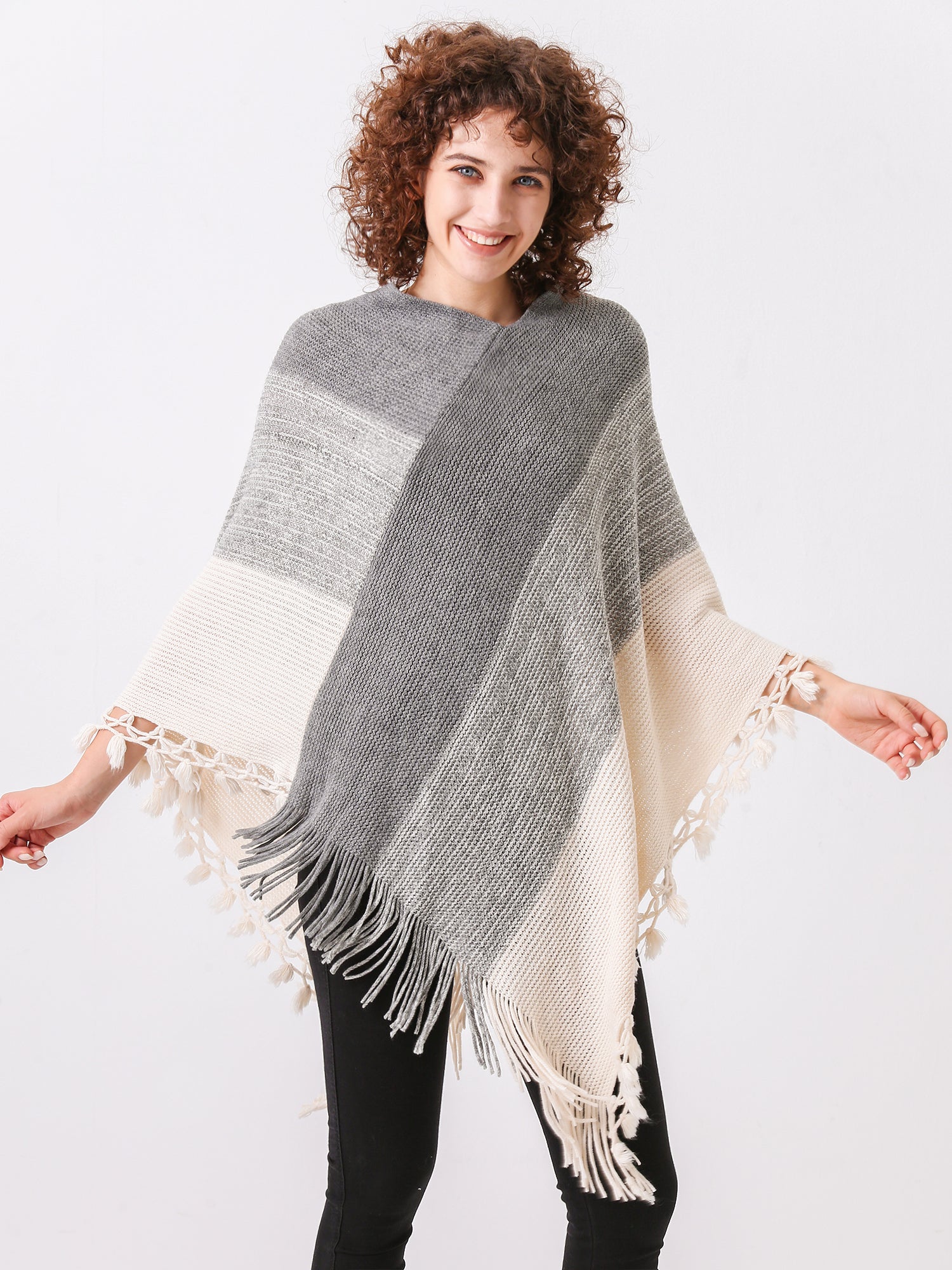 Crochet Fringe Knit Poncho