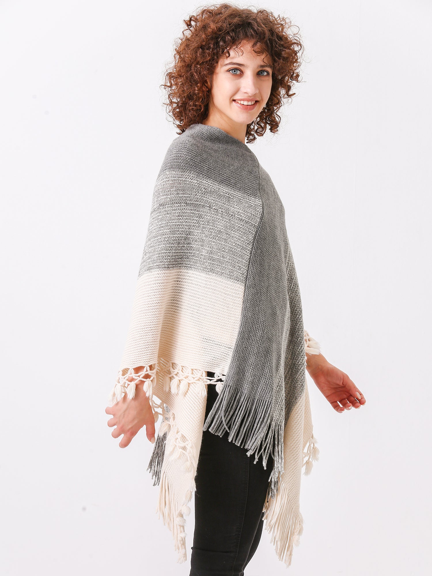 Crochet Fringe Knit Poncho