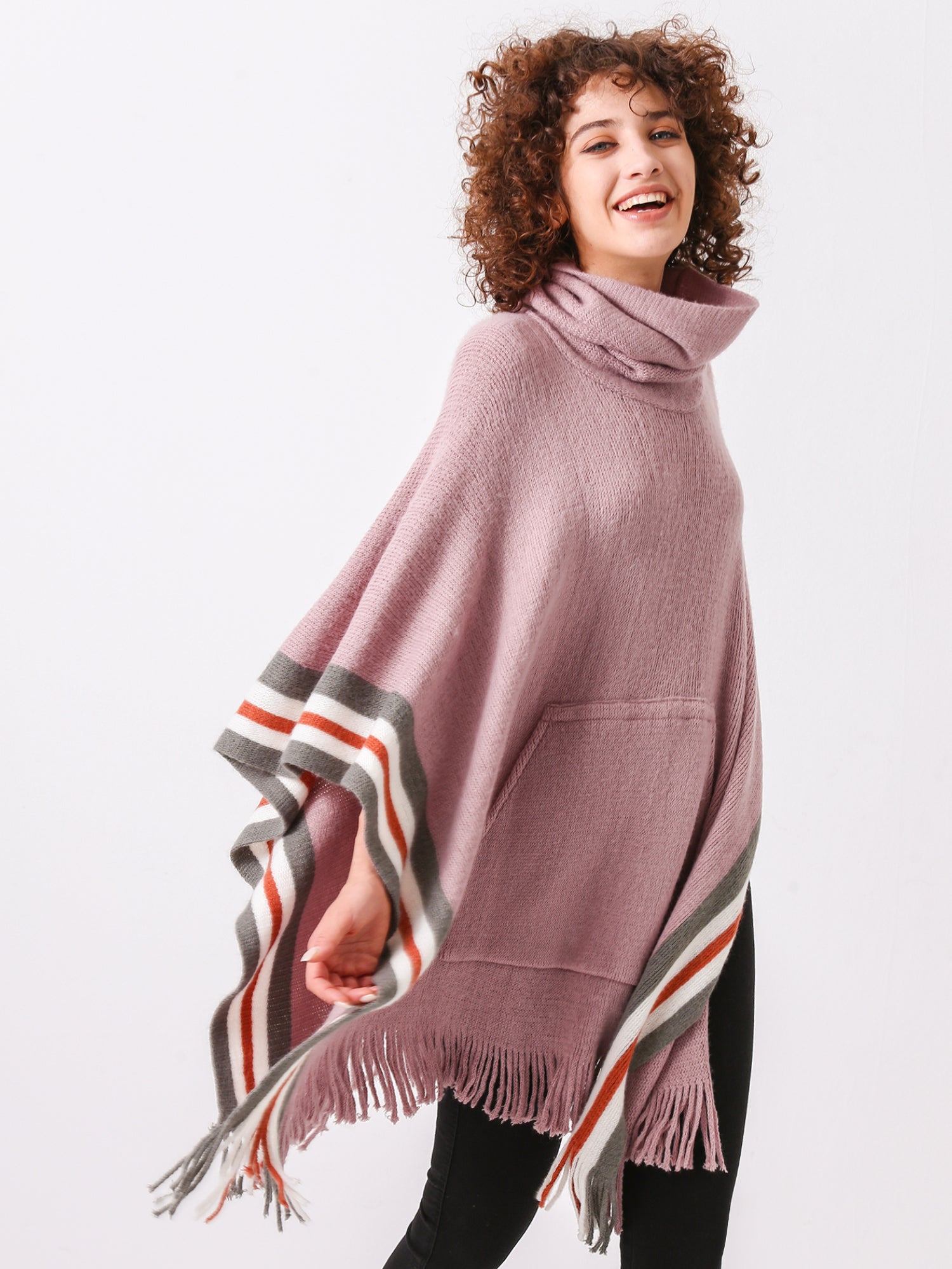Oversized Pocket Pullover Poncho