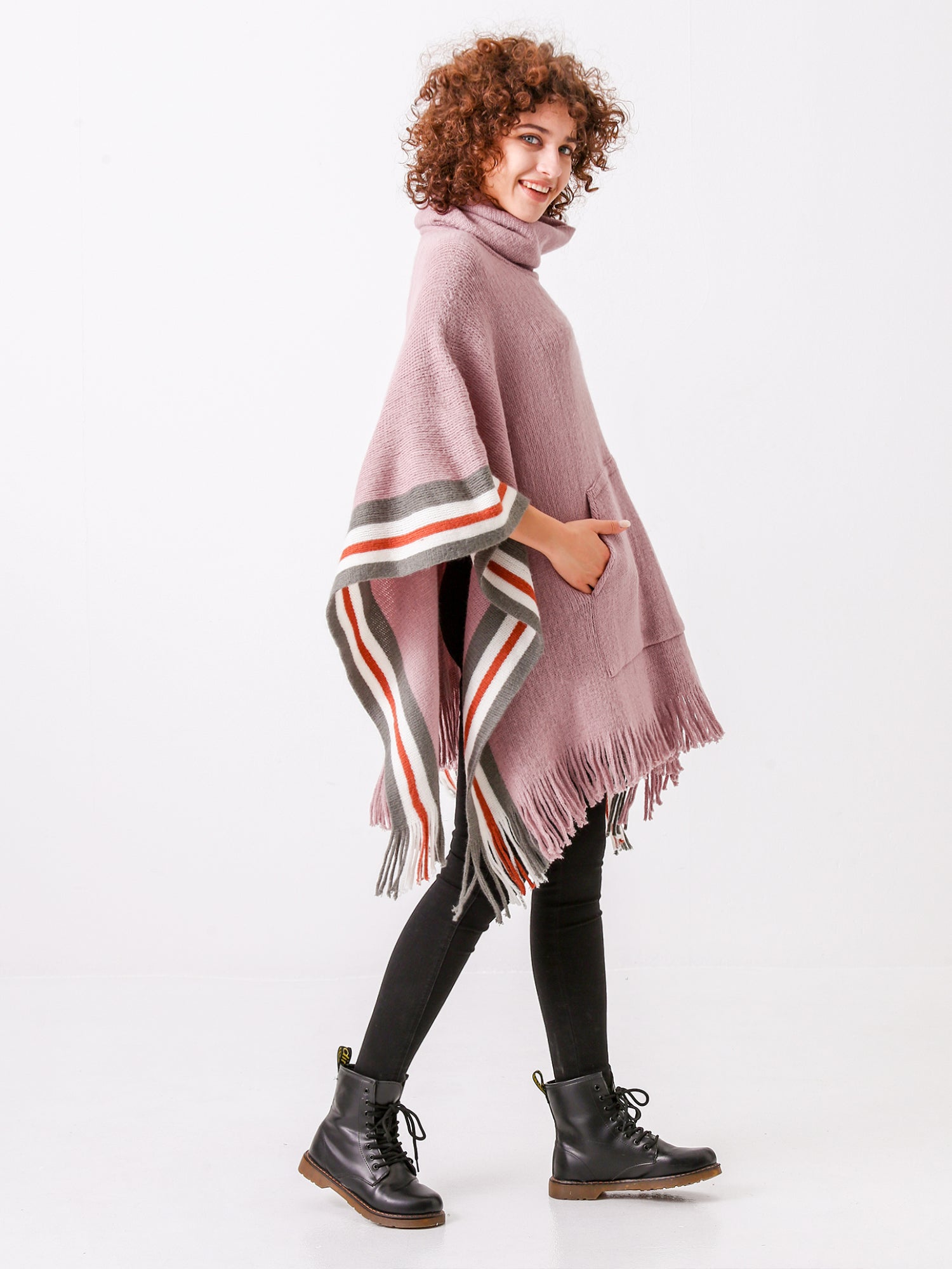Oversized Pocket Pullover Poncho