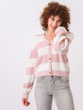 Stripe Ribbed Knit Sweater Cardigan