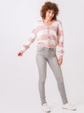 Stripe Ribbed Knit Sweater Cardigan