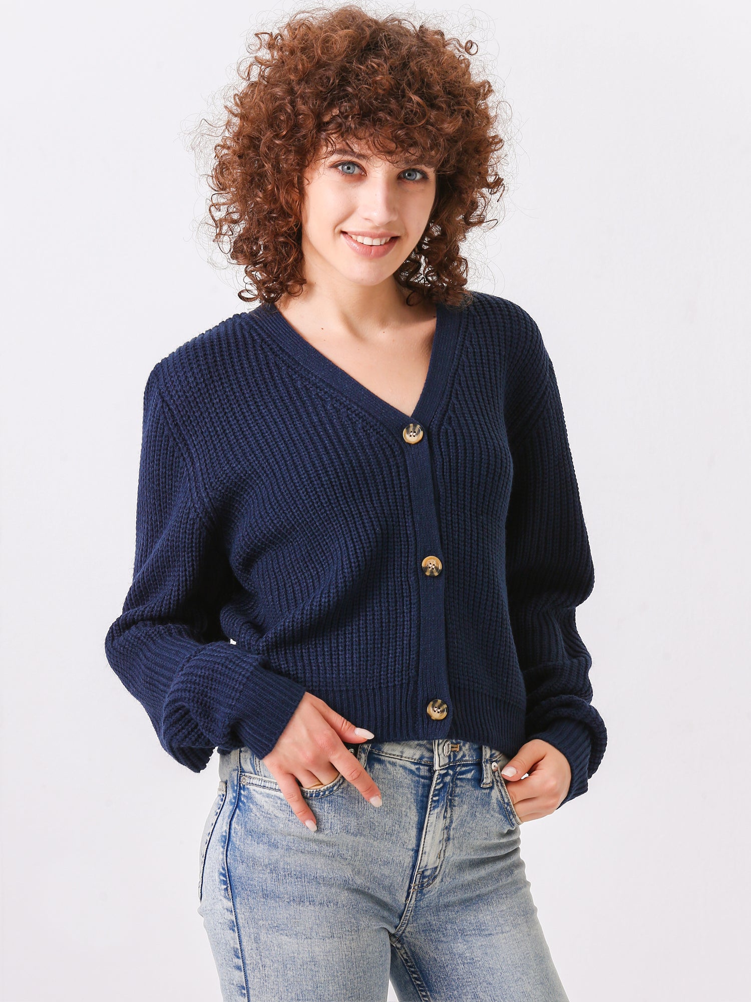 Chunky Ribbed Knit Sweater Cardigan